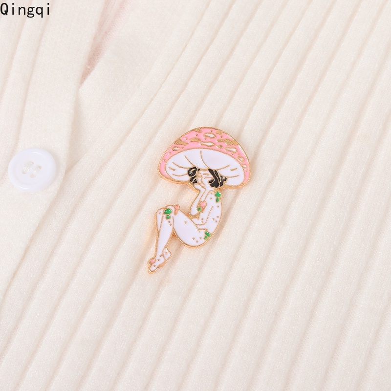 Lucu Jamur Gadis Enamel Pin Jamur Bros Lencana Kartun Tanaman Perhiasan Hadiah Untuk Teman Anak