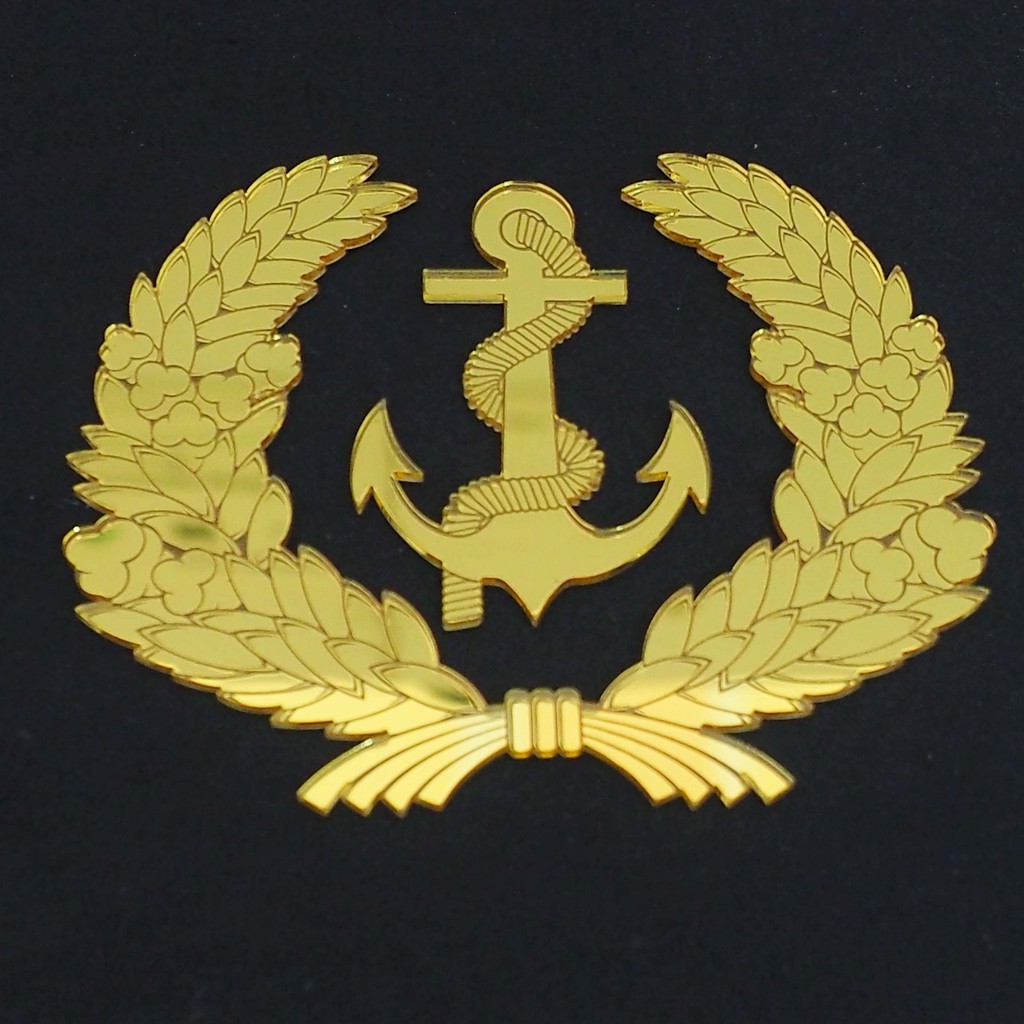 Logo TNI AL Jalesveva Jayamahe Akrilik Gold /Akrilik Mahar aksesoris perlengkapan bahan mahar pernikahan