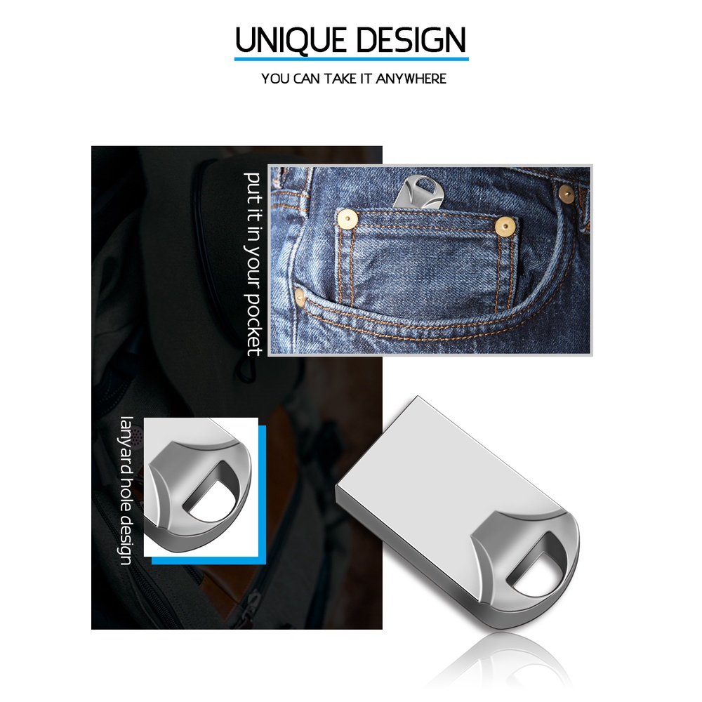 Flash Disk USB Mini Portable High Speed Bahan Metal Anti Tabrakan 4GB / 8GB / 16GB / 32GB / 64GB / 128GB Warna Hitam / Silver