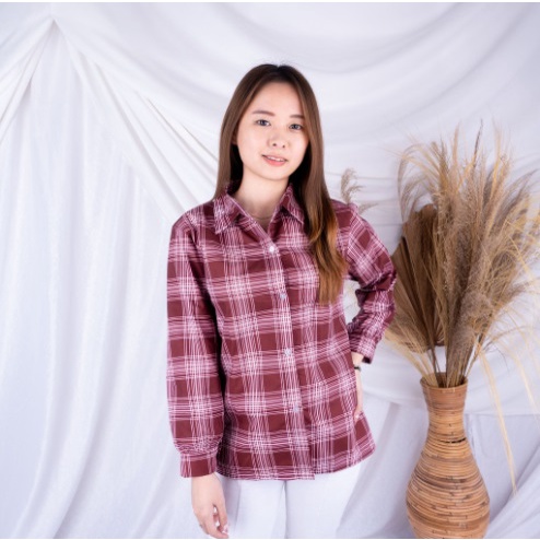 SF - Kemeja Guilen Oversize Shirt / Guilen Oversize Shirt | Bahan Katun Kotak Yandeth Fit XL-MAROON