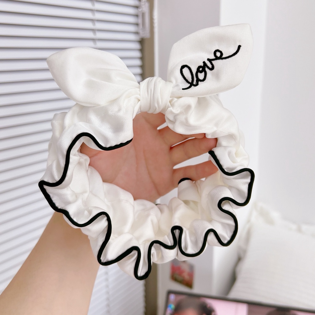 hiasan kepala bentuk pita model korea bahan kain polosan  barang import harga grosir
