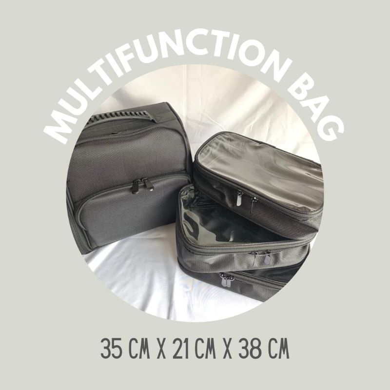 Multifungtion Sling Bag With 3 Pouch - Tas Nail art Home Service - Tas Makeup Travel