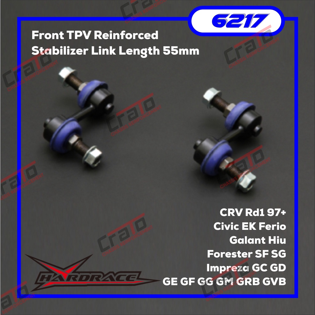 Aksesoris Stabiliser Hardrace - 6217 - Front TPV Reinforced Stabilizer Link Length 55mm - CRV RD1 97
