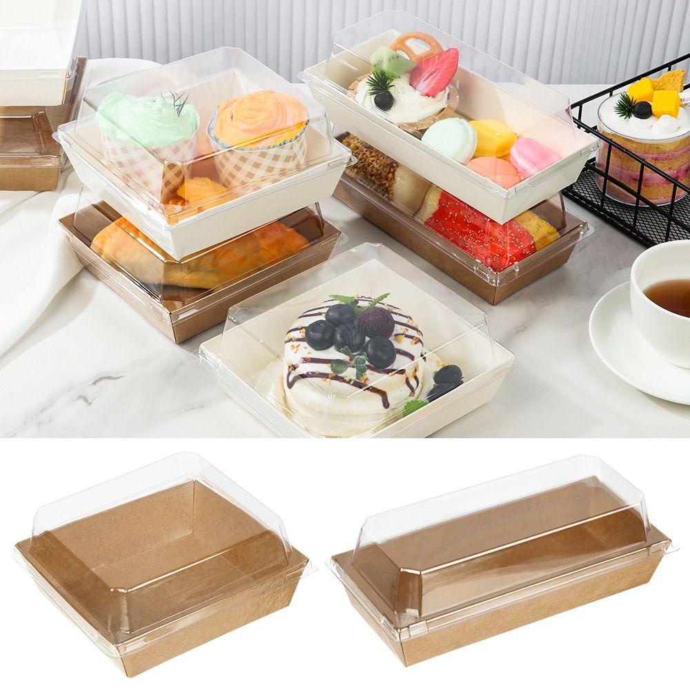 Solighter 10Pcs Kraftpapier Doos Packaging Kotak Kue Dessert Box Kue Paper Box Bakken Levert