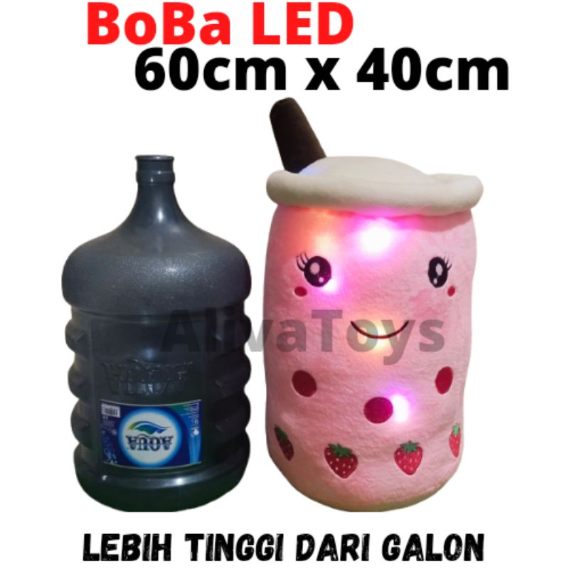 Boneka Bantal Boba Super Jumbo LED Tinggi 60cm Berkualitas Berlabel SNI