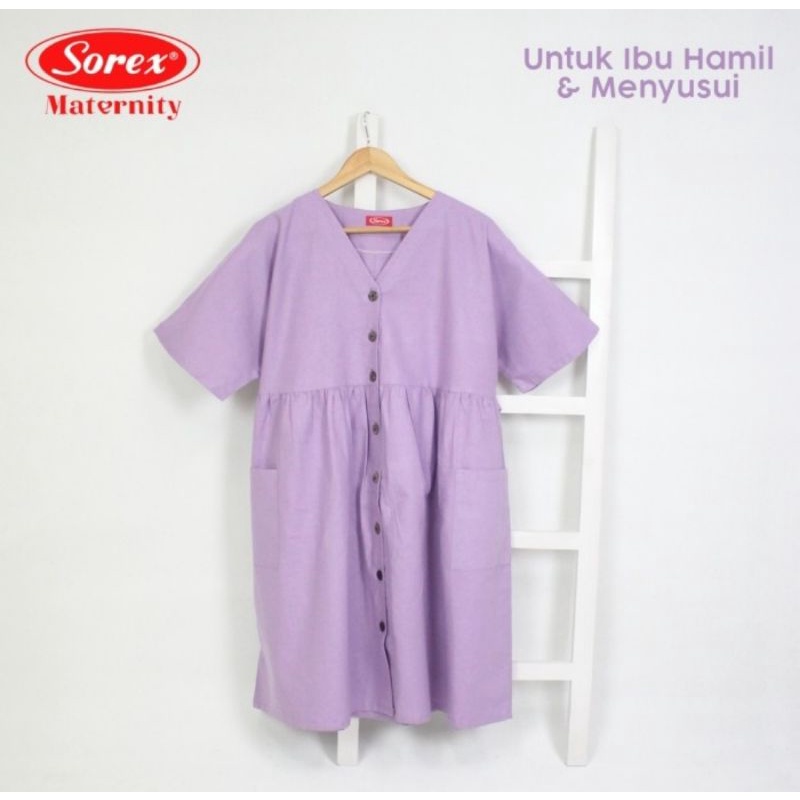 Sorex Dress Maternity Untuk Ibu Hamil &amp; Menyusui Freesize JA204