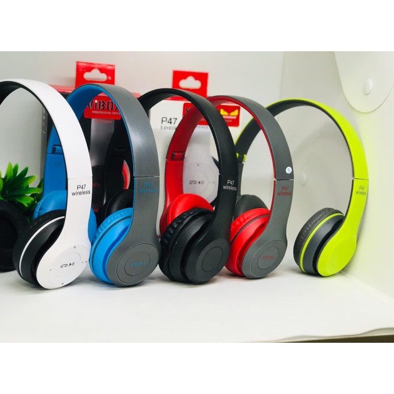 HEADPHONE BLUETOOTH BANDO P47 VIBOX SOFT COLOUR