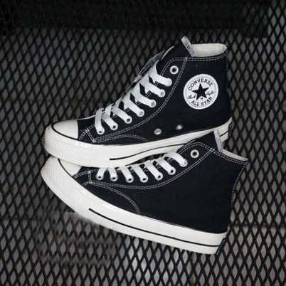 [BAYAR DI TEMPAT] SEPATU CONVERSE 70S HIGH BLACK WHITE PREMIUM EGRET ORIGINAL CHUCK TAYLOR CONVERS