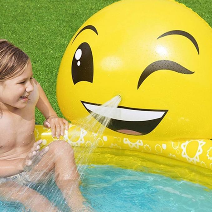 Bestway Emoji Kolam Renang Anak Air Mancur Kolam Karet Portable Kesayanganprakarsa