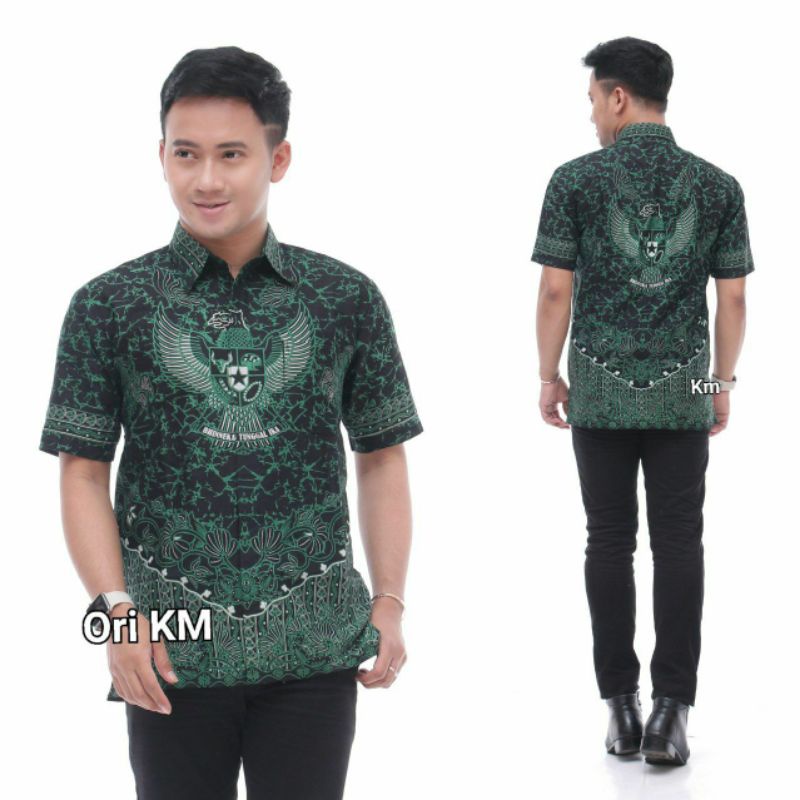 Kemeja Batik Pria Lengan Pendek Motif Garuda Size M, L, XL, XL ( ORIGINAL )