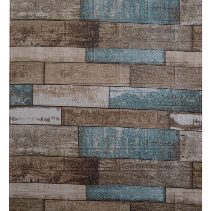 Wallpaper Foam Bata Corak 70x73cm / Wallpaper Bata Print 3D 70x73cm-BATA CORAK BIRU