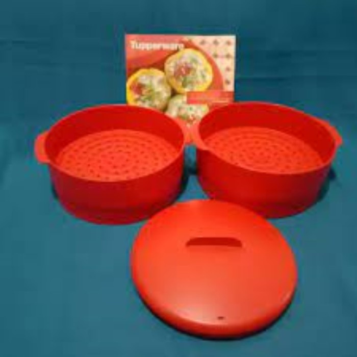 Jual Tupper ware/ Tupperwere Steamer Kukusan 1 Layer Tanpa Tutup Warna Merah