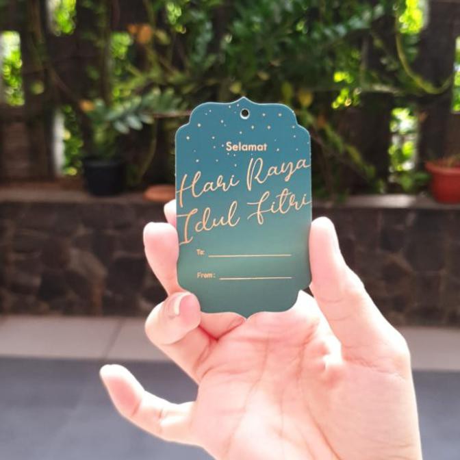 

Hang tag Idul Fitri / Lebaran Foil Gold Premium - Pink Salmon