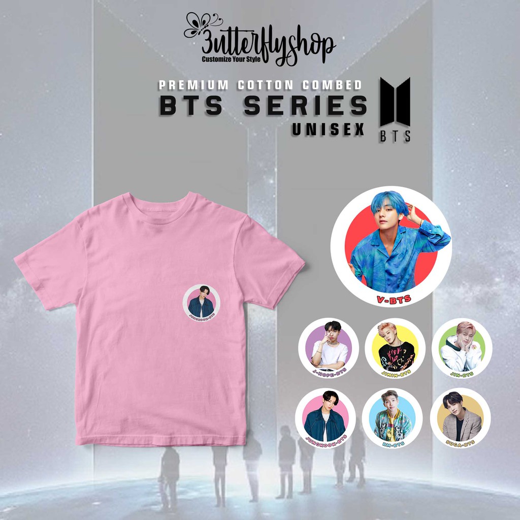 [KAOS DEWASA]  BTS t-shirt kaos jimin jungkook jin  full color warna lengkap cotton katun combed