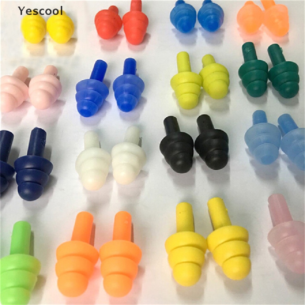 Yescool 20Pcs Ear Plug Silikon Anti Bising Nyaman Untuk Belajar Tidur