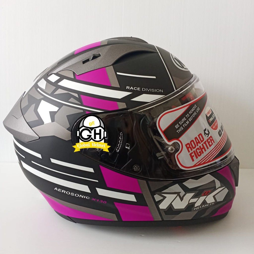 HELM NHK FULL FACE NHK GP PRIME MOTIF AEROSONIC BLACK PURPLE DOFF