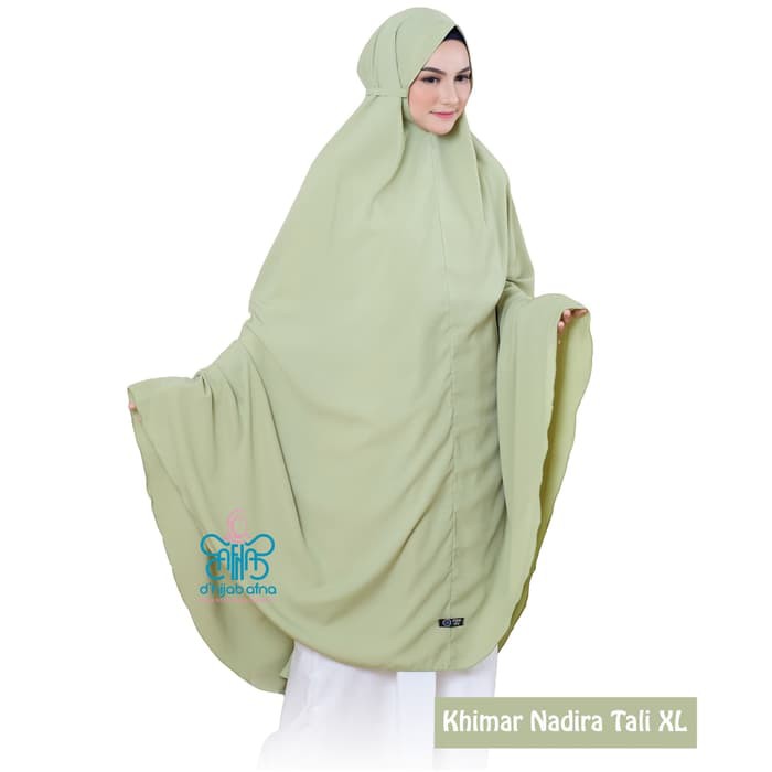 PROMO AFNA Khimar Nadira TALI XL Jilbab Jumbo Hijab Syari Wolfis Non Pet
