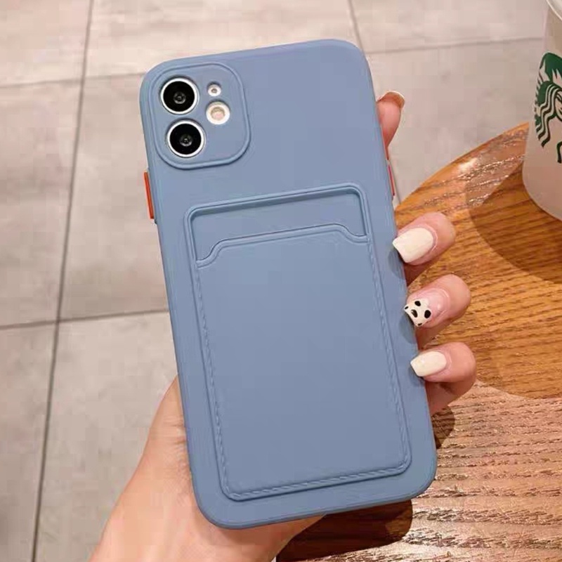 Soft Case TPU Dengan Holder Kartu Untuk iPhone 12 11 Pro Max Mini X XS Max XR SE2 7 8 Plus