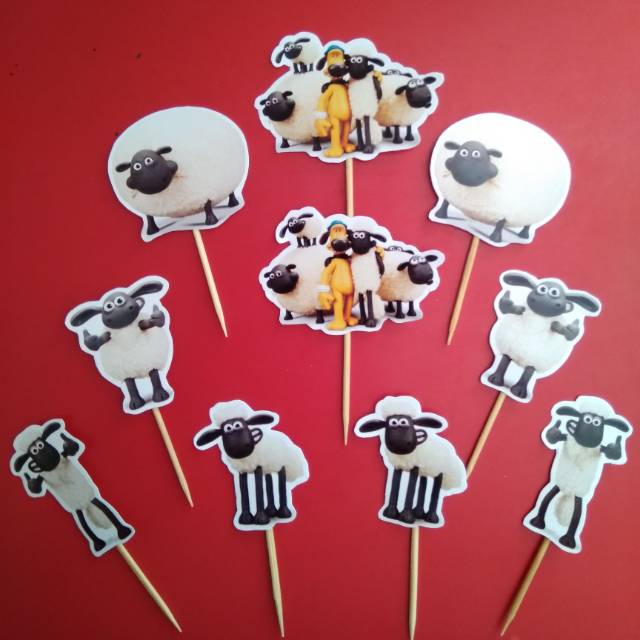 topper shaun the sheep hiasan kue domba