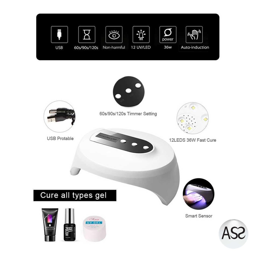 ASS Shop - Pengering Kutek Kuku Smart Portable UV LED Nail Dryer 36W - Z10