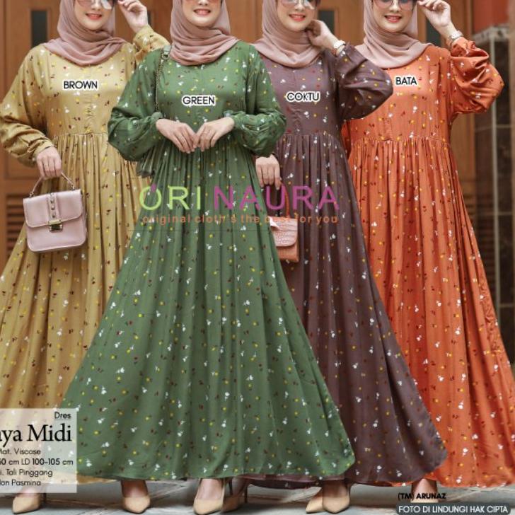 [TAS.01Jl22ᵁ] Gamis Wanita Ara Midi Dres // Aqira Midi Dres // Demonaco Midi Dres // Sifanita Midi D