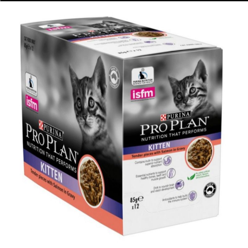 Proplan Kitten Pouch 85 gr 1 box (isi 12pcs) /Pro Plan sachet Kitten 85 gr