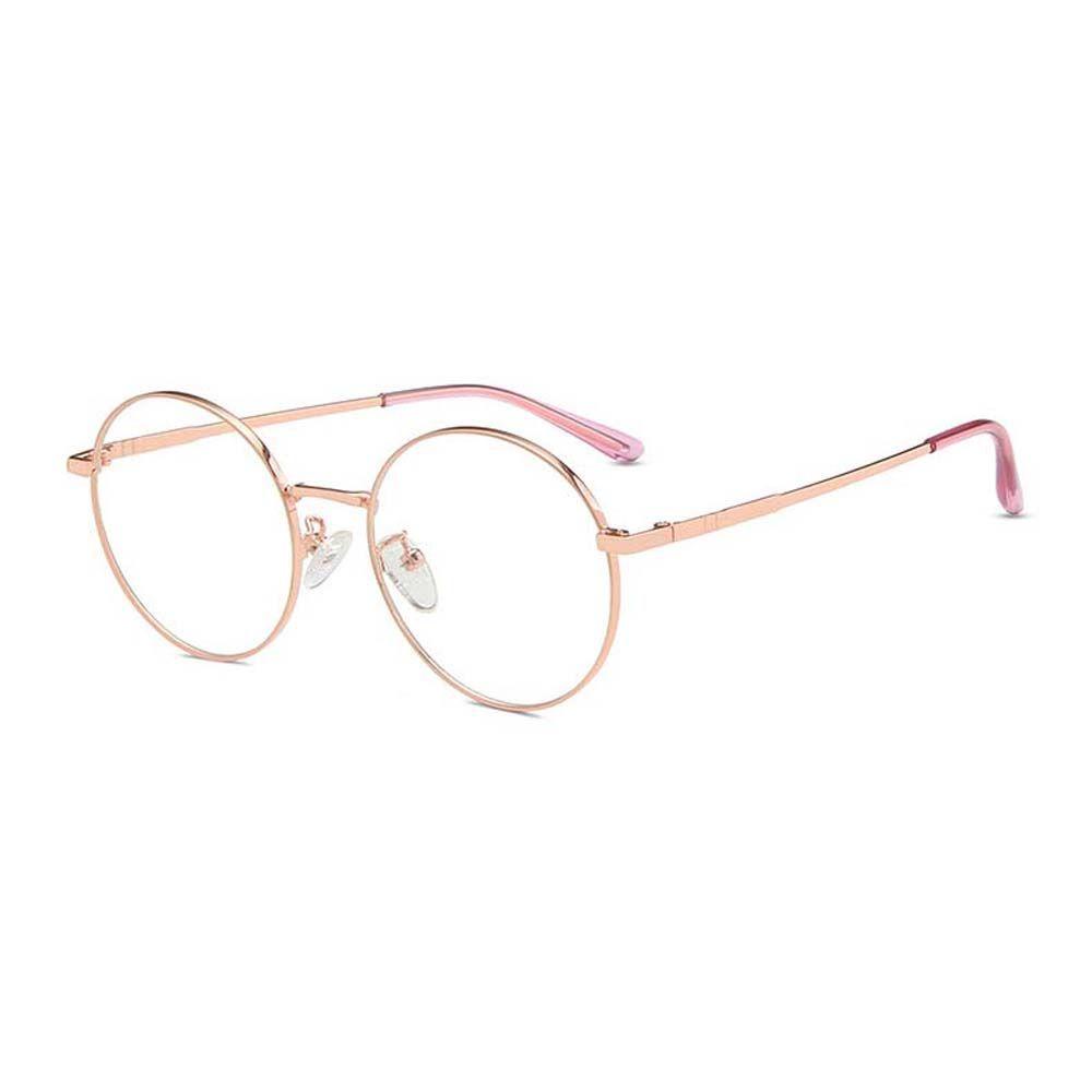 Mxbeauty Kacamata Anti Radiasi Optik Lensa Bening Kacamata Komputer Bingkai Bulat Round Metal Wanita Eyeglasses