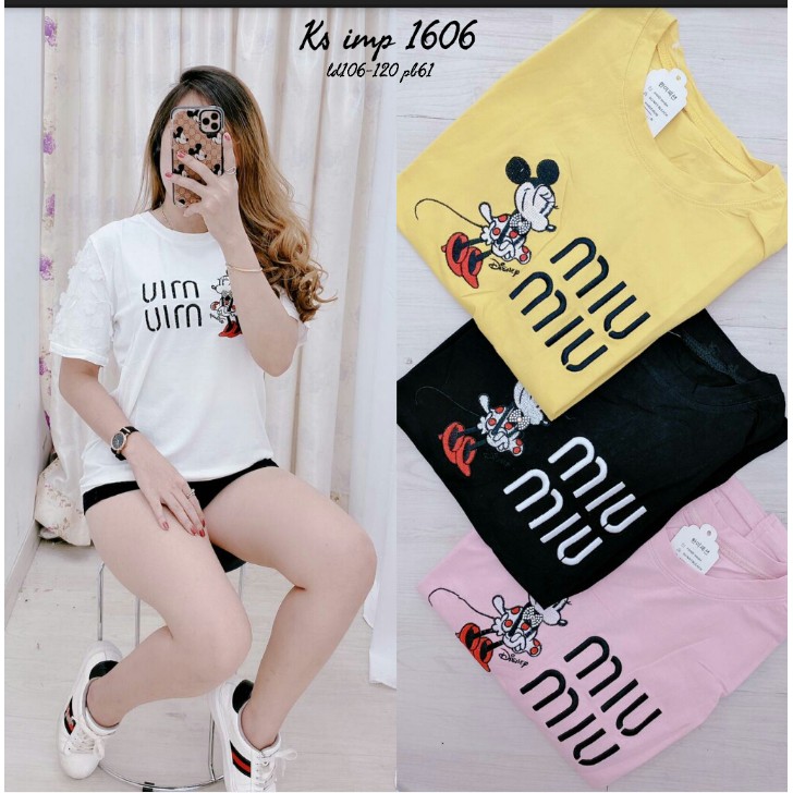 ATASAN KAOS OBLONG IMPORT PREMIUM MIU MIU 1606