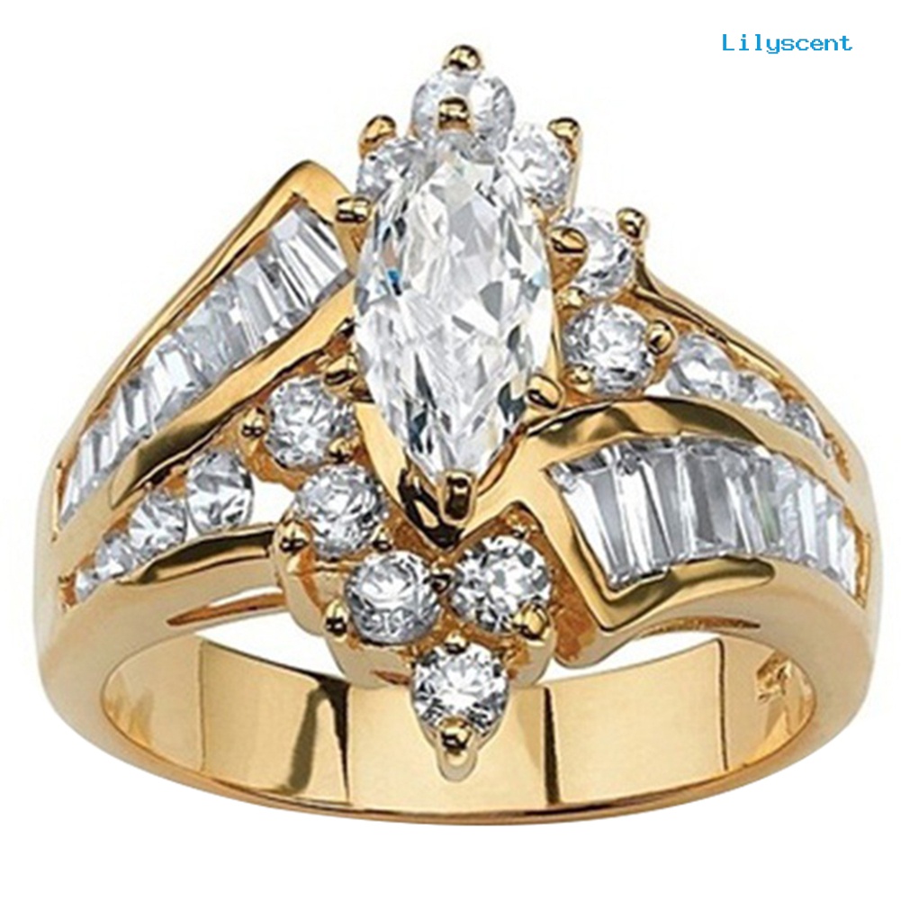 Perhiasan Cincin Kubik Zirkonia Potongan Marquise Tidak Teratur Untuk Hadiah Wanita