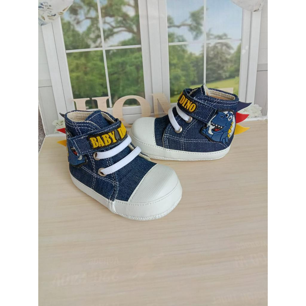 Sepatu Bayi Laki-Laki Prewalkers 0-12 Bulan Terbaru Model Dinosaurus/ Sepatu Bayi Murah