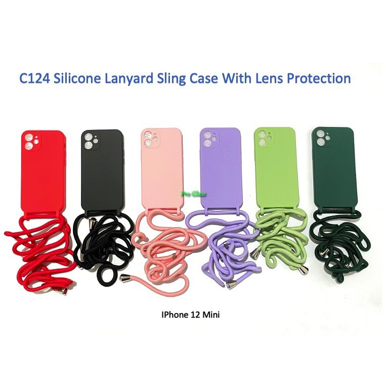 C124 Iphone 12 / 12 Mini / 12 PRO / 12 PRO MAX Lanyard Sling Silicone Case Tali Premium