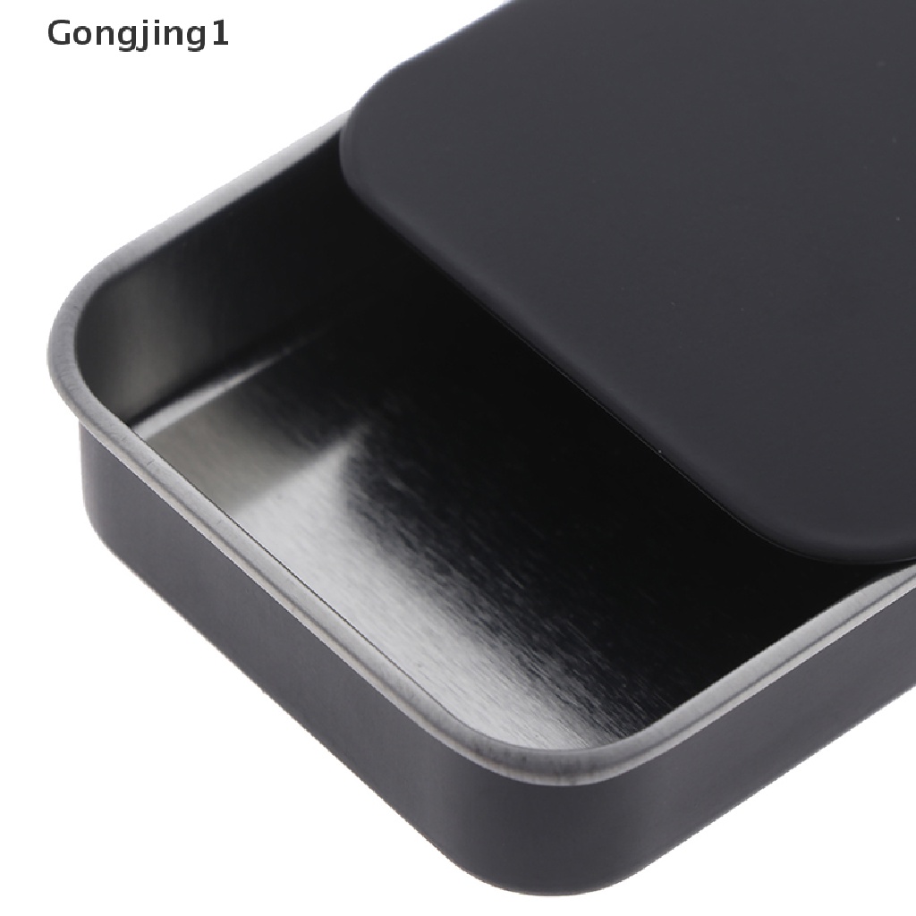 Gongjing1 Tempat Lip Balm / Wax / Krim / Pil / Jenggot Bahan Metal Ukuran 8x5 X 1.5cm Dengan Tutup Geser