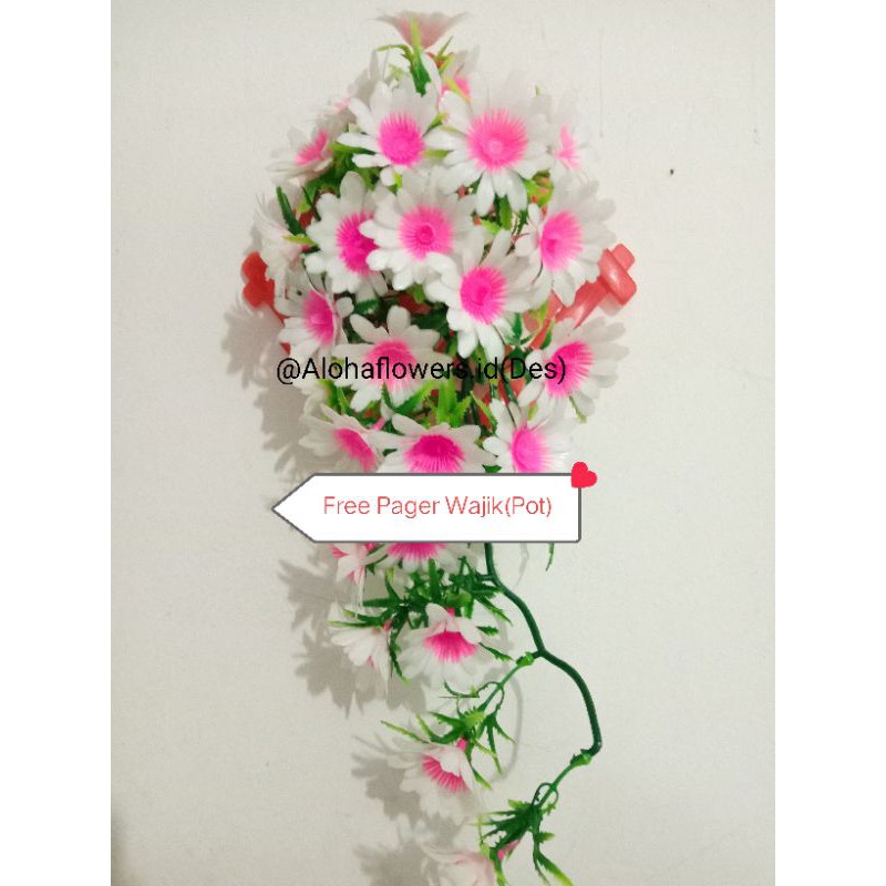 Bunga seruni Gantung Plastik Artificial Palsu/Bunga Seruni Tempel Dinding/Bunga Hias Dinding