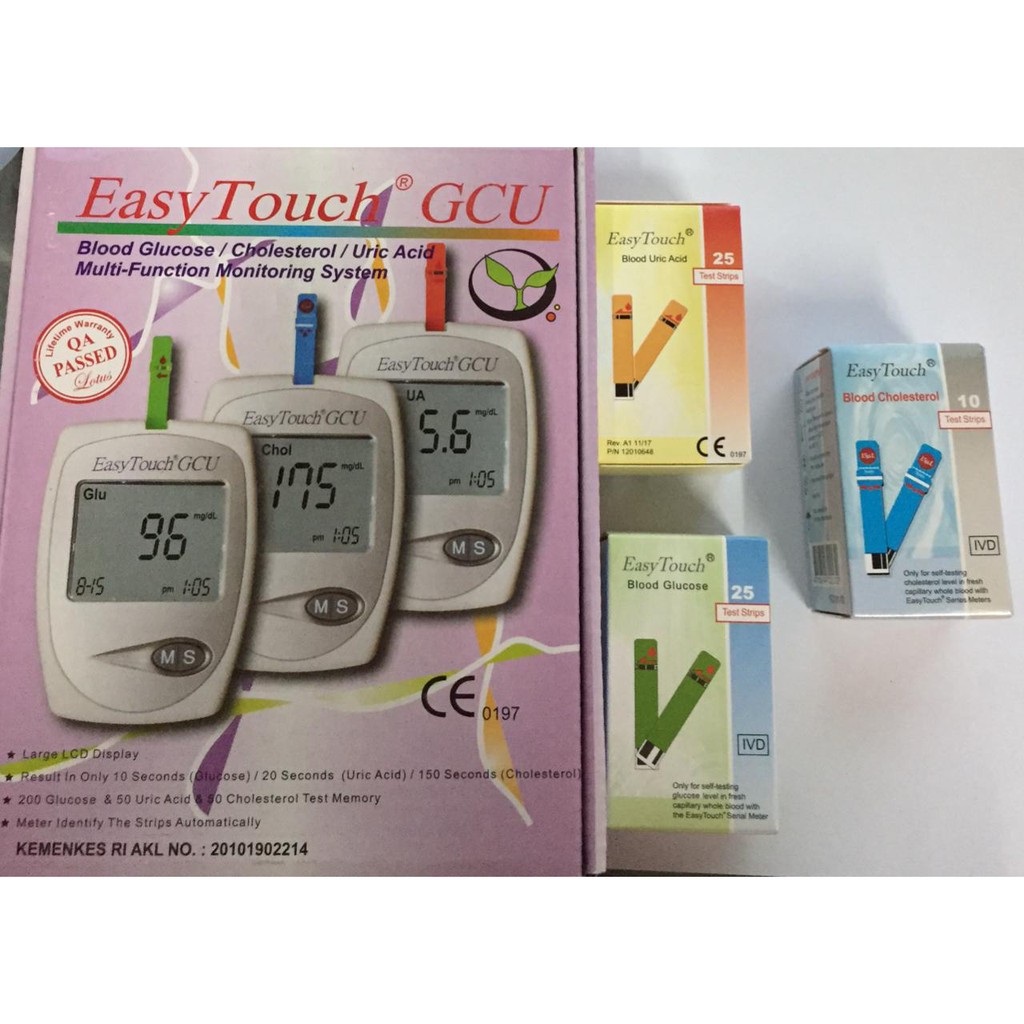 PAKET ALAT CEK DARAH EASY TOUCH GCU DAN ISI ULANG STRIP EASYTOUCH GCU LENGKAP