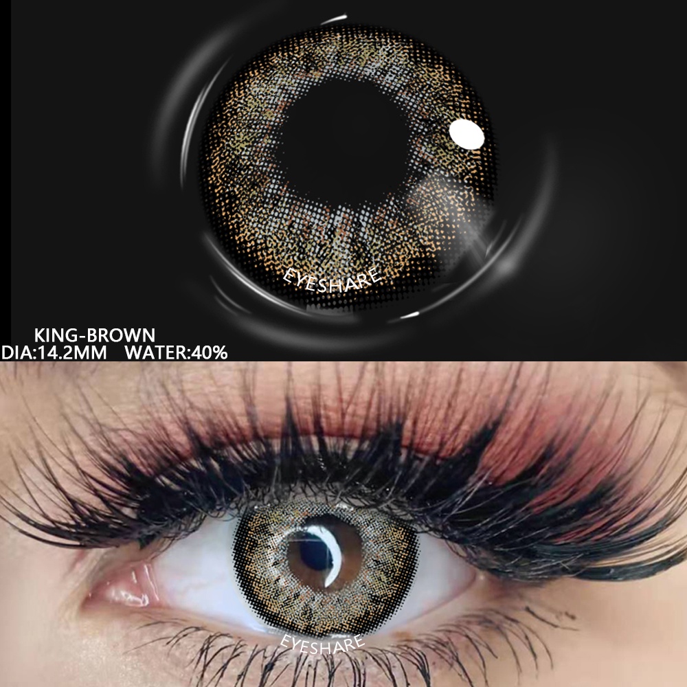 [COD] New Softlens Living Color Sweet Normal &amp; Minus(0.00) Free Lenscase Lensa Warna Kontak Lens KING BLUE/BROWN/GRAY