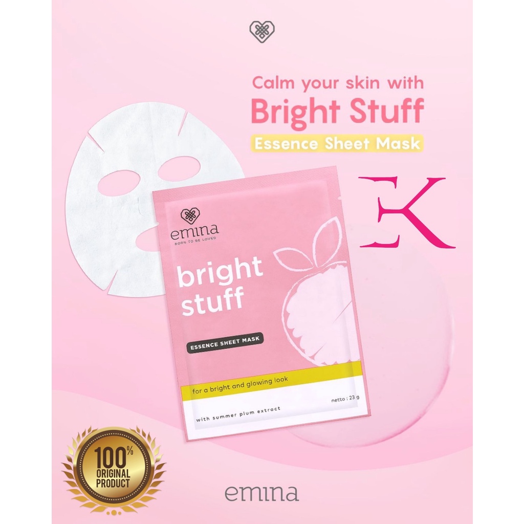 Emina Bright Stuff Essence Sheet Mask Masker Lembar 23 Gr