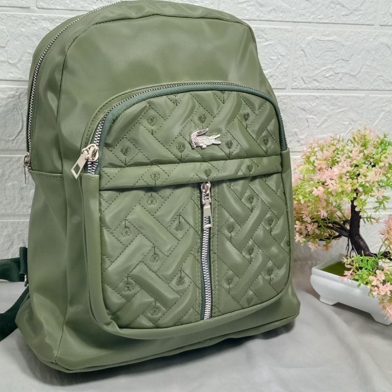 Ransel Fashion Wanita NiLon bordir-G.hijau