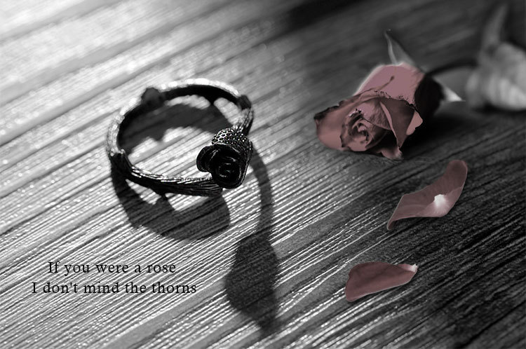 2020 new gothic style index finger tail ring rose flower open ring simple jewelry