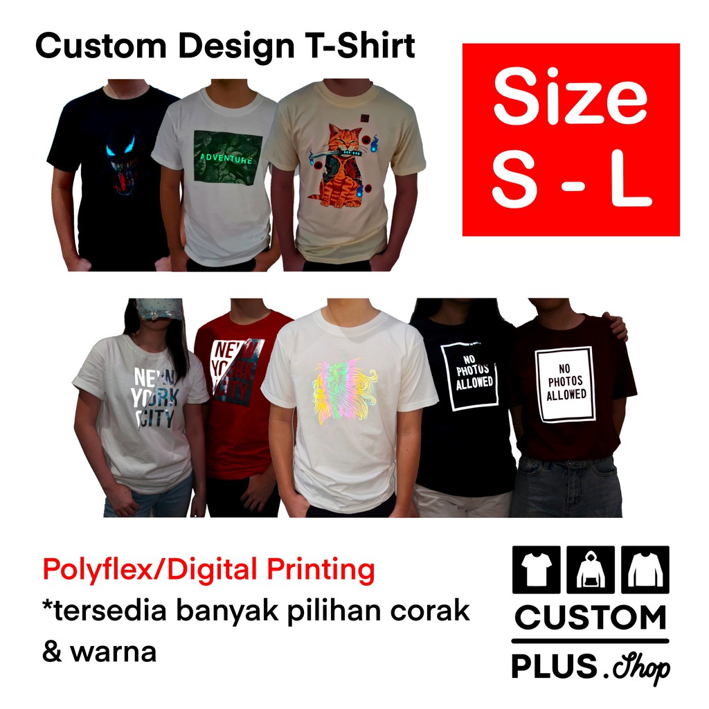 [customplus.shop] CUSTOM KAOS SIZE S ~ L T SHIRT REFLECTIVE/GLOW IN THE DARK/BLUDRU/METALLIC