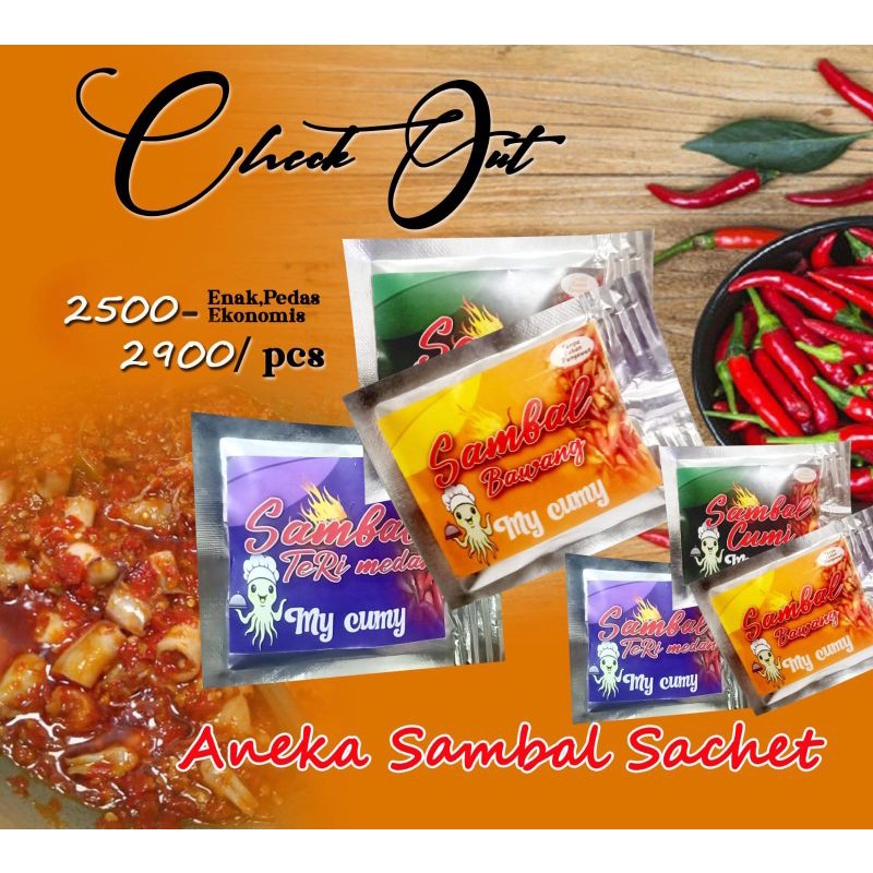 

aneka sambal sachet/sambal cumi/COD/sambal teri medan