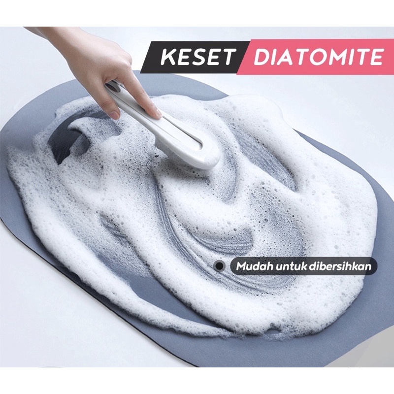 Keset Serap Anti Slip Bundar New Keset Diatomite Oval / Keset Morden Kamar Mandi Lembut Lentur Elite / Keset Kaki Anti Bau Nyerap Air Anti Bakteri / Keset Batu Kamar Mandi 15 Motif/ Keset Ruangan Kamar Tidur / Hotel Mewah Berkelas Elegant