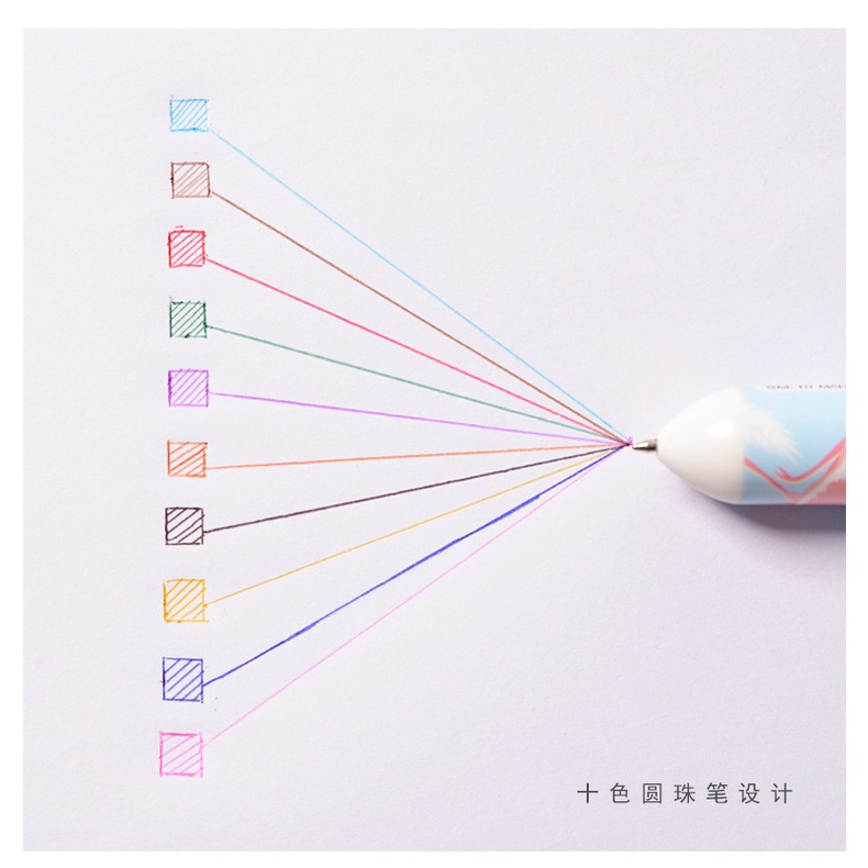 1 pcs 4 Gaya 10 Warna Kawaii Berwarna Bolpoin Flamingo Transparan Kartun Multi Warna Mengubah Pena Bola Pen Untuk Anak-Anak