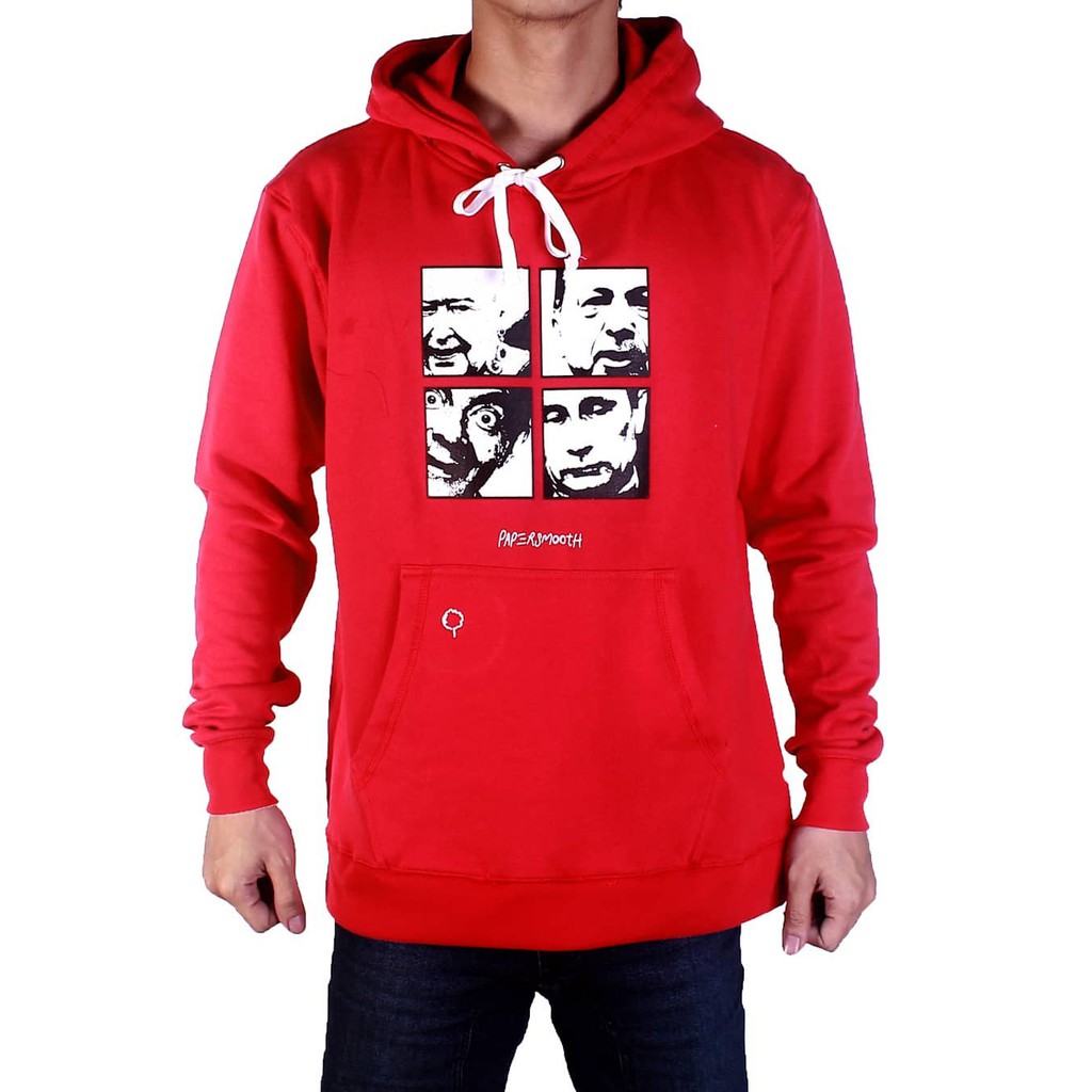 red pullover hoodie