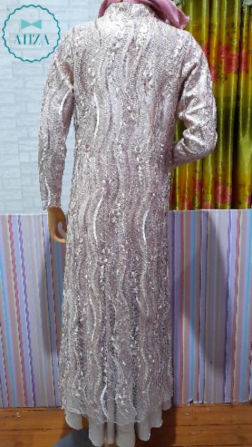 AHZA GAMIS PESTA BUSUI TILE SPIDER SEQUIN SIZE M,L,XL