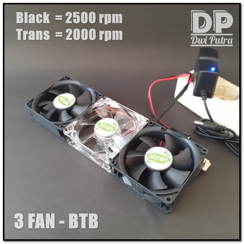 KIPAS AQUARIUM ( 8 CM ) HYBRID FULLSET // BLACK + TRANSPARAN // HIGHSPEED RPM //AQUASCAPE PENDINGIN TRANSPARANT HITAM COOLING COOLER FAN