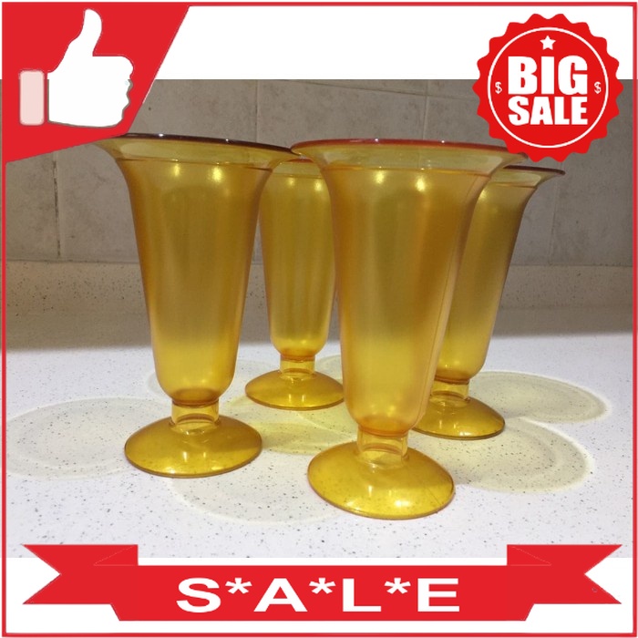 Tupperware Dessert Parfait Glass Gold 4pcs Promo Desember Tupperware Original