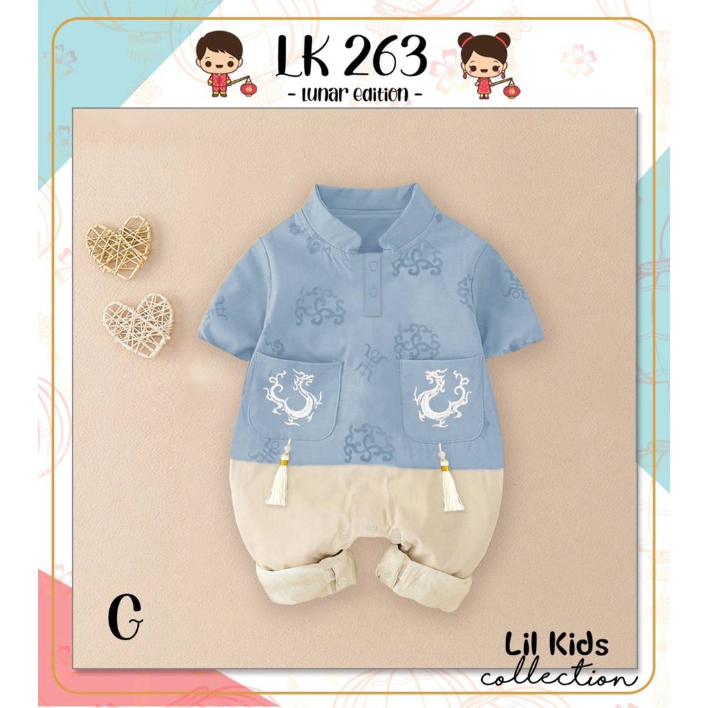 BEN BJ291 baju imlek anak bayi 0-18 bulan laki perempuan jumper balita IMPORT boy giril merah cheongsam-G