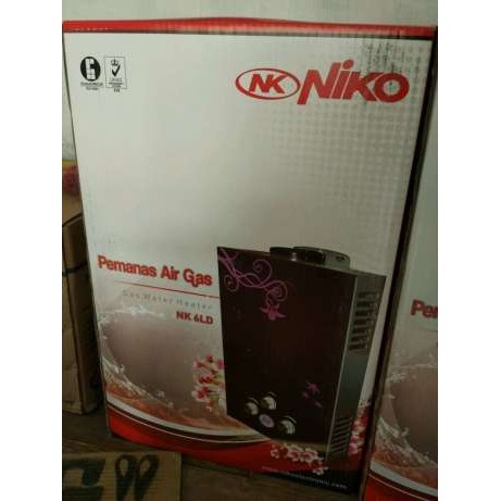 Water Heater Niko Hitam Gas Pemanas Air LED Water Temperature NK 6LDN Murah