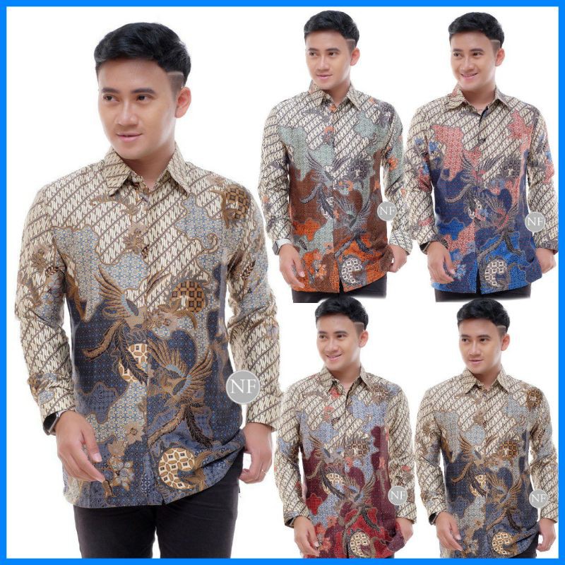 BAJU KEMEJA BATIK PRIA SEMI SUTRA FURING ISTIMEWA LENGAN PANJANG TERMURAH MEWAH