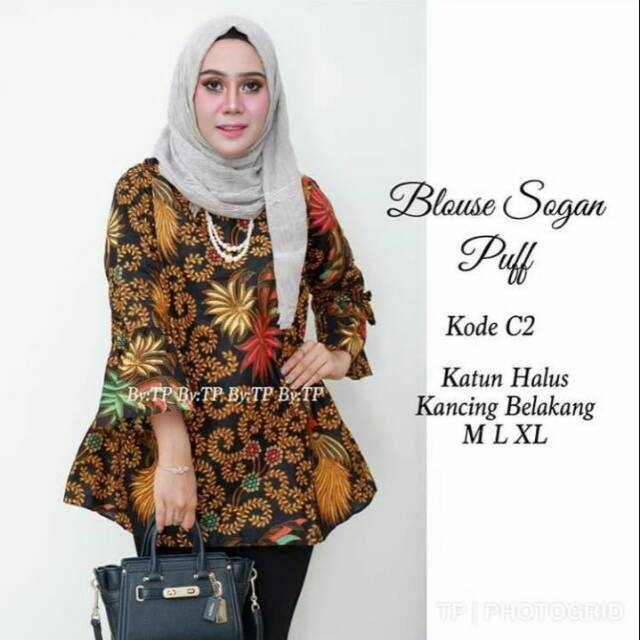 BATIK WANITA BLOUS SOGAN